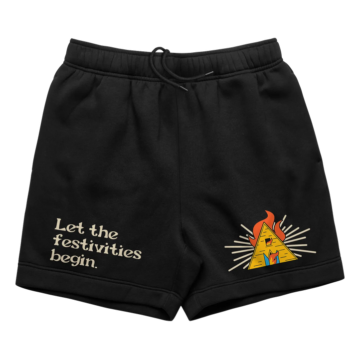 Black drawstring shorts.