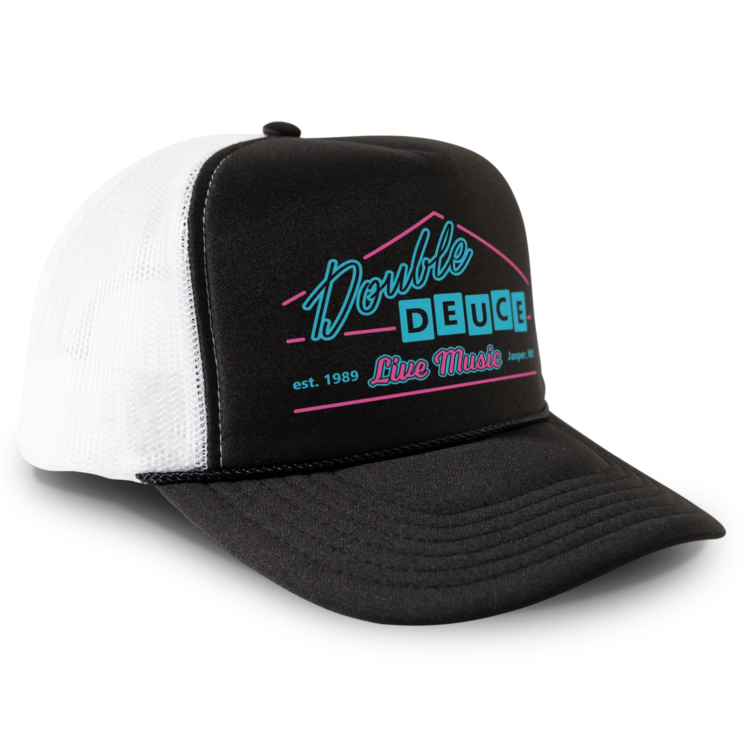 Black Rabbit Road House Double Deuce Logo Retro 80s Snapback Cap