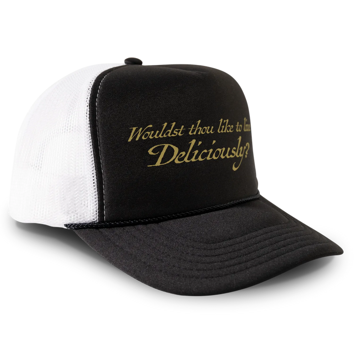 Black and white trucker hat.