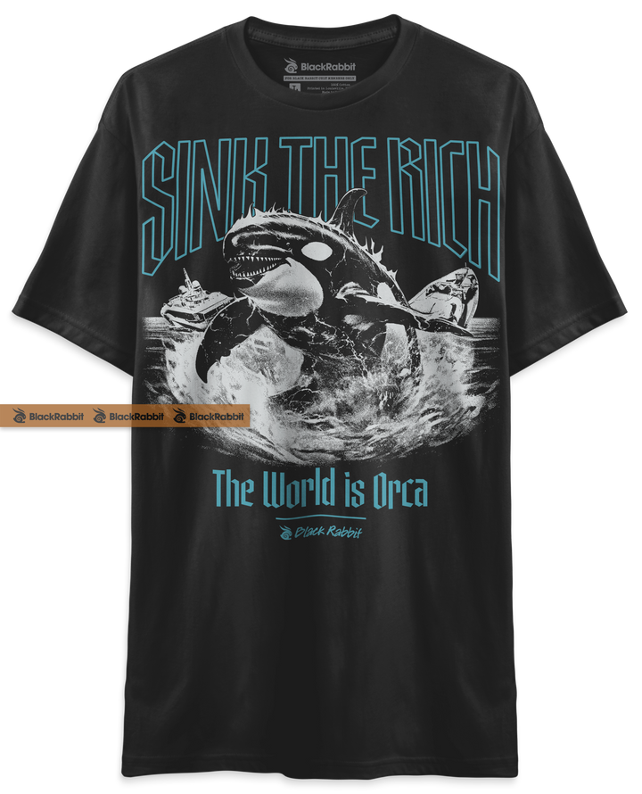 Sink The Rich - The World Is Orca Killer Whale Unisex Classic T-Shirt