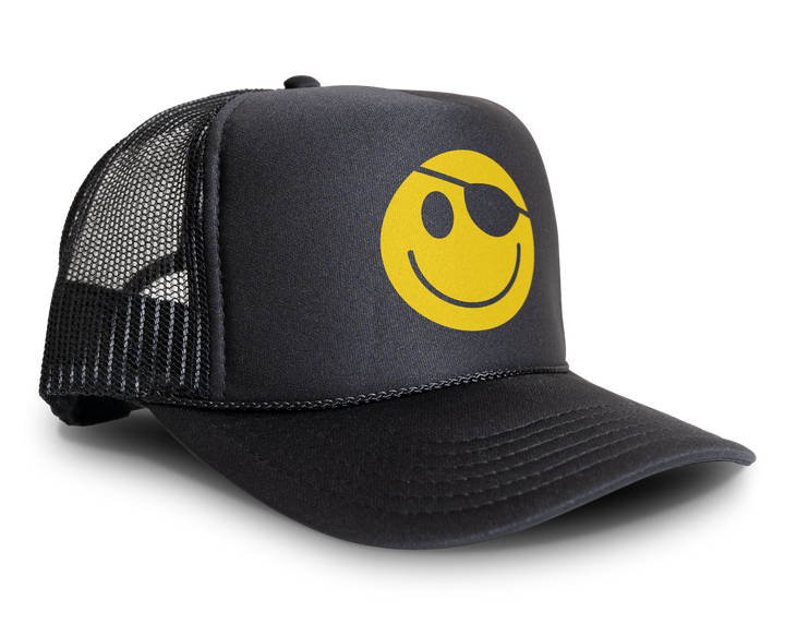 Hackers Movie Smiley Face Logo Trucker Hat Retro 90s Snapback Cap