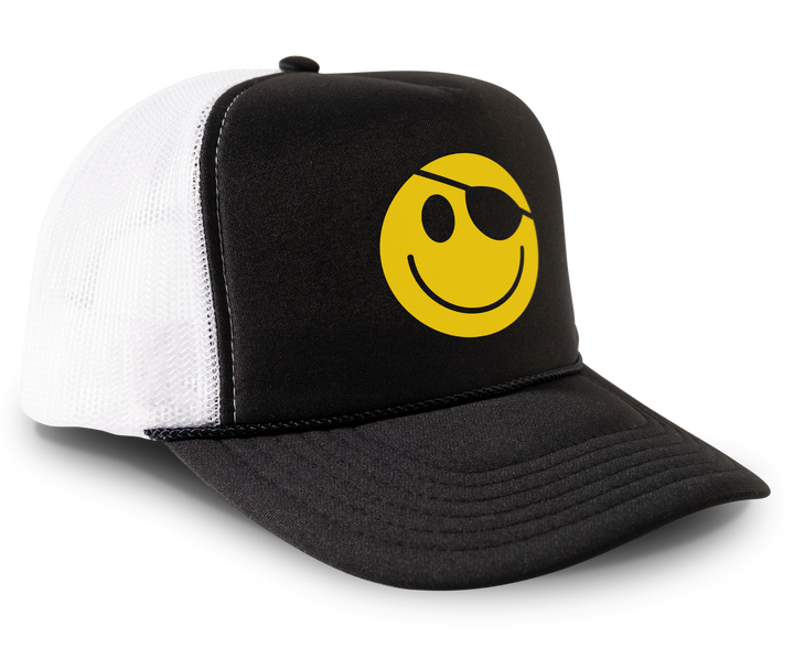 Hackers Movie Smiley Face Logo Trucker Hat Retro 90s Snapback Cap