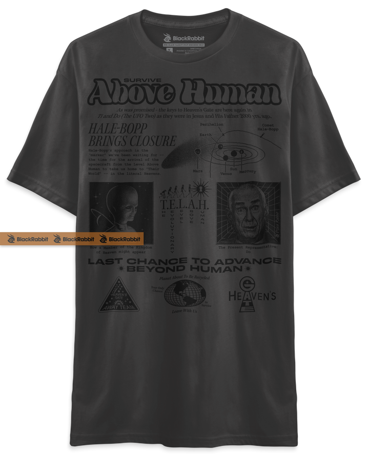 Heaven's Gate Cult Black and White Survive Above Human 90s Retro Vintage Unisex Classic T-Shirt