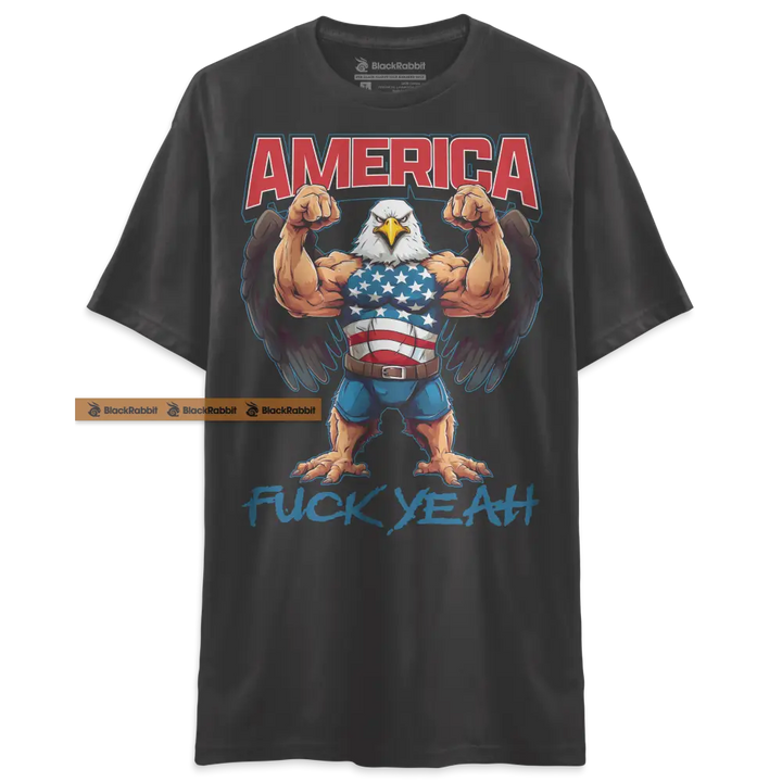 America Fuck Yeah Badass Buff Bald Eagle Ripped Flexing