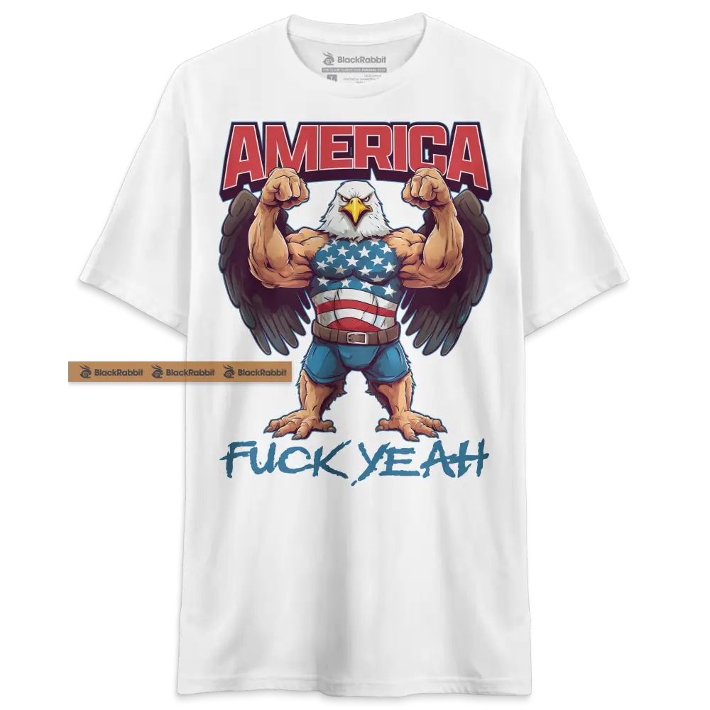 America Fuck Yeah Badass Buff Bald Eagle Ripped Flexing