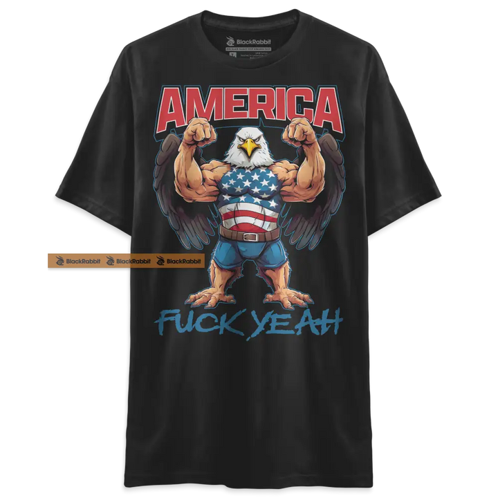 America Fuck Yeah Badass Buff Bald Eagle Ripped Flexing