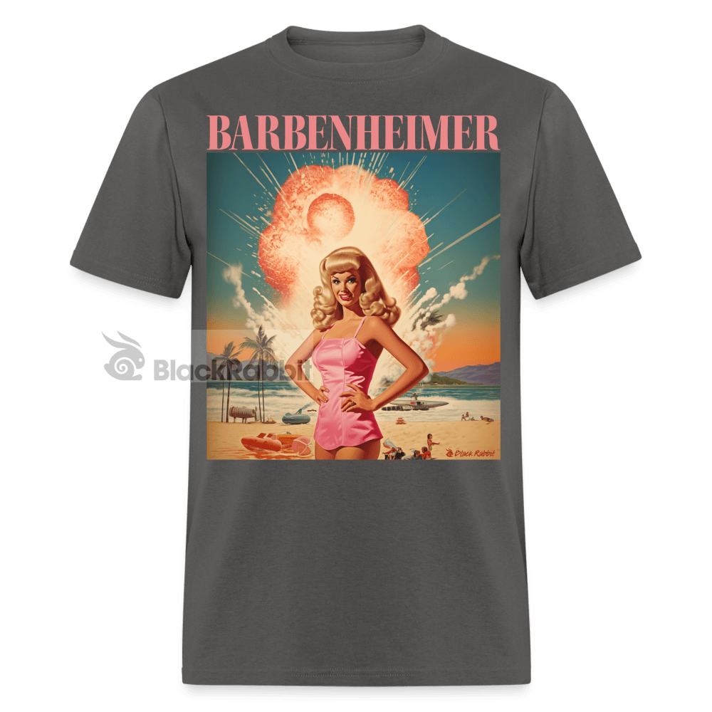 Barbenheimer Beach Day Funny Meme Unisex Classic T-Shirt - charcoal