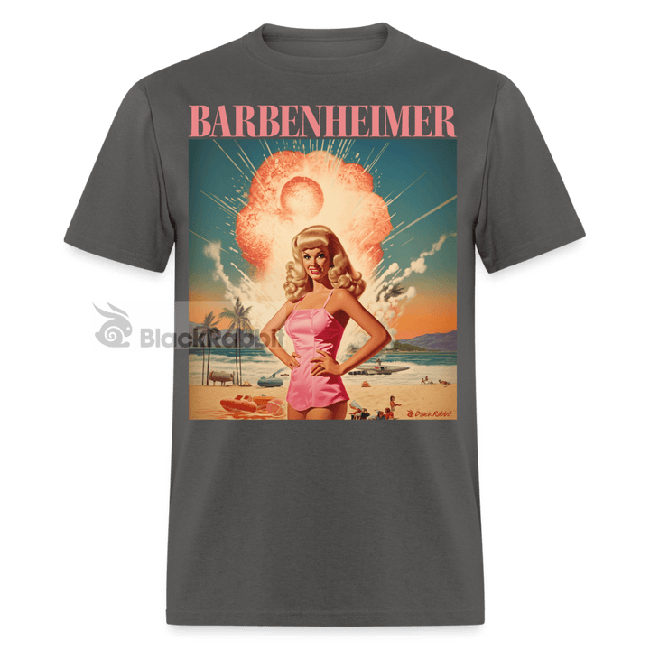 Barbenheimer Beach Day Funny Meme Unisex Classic T-Shirt - charcoal