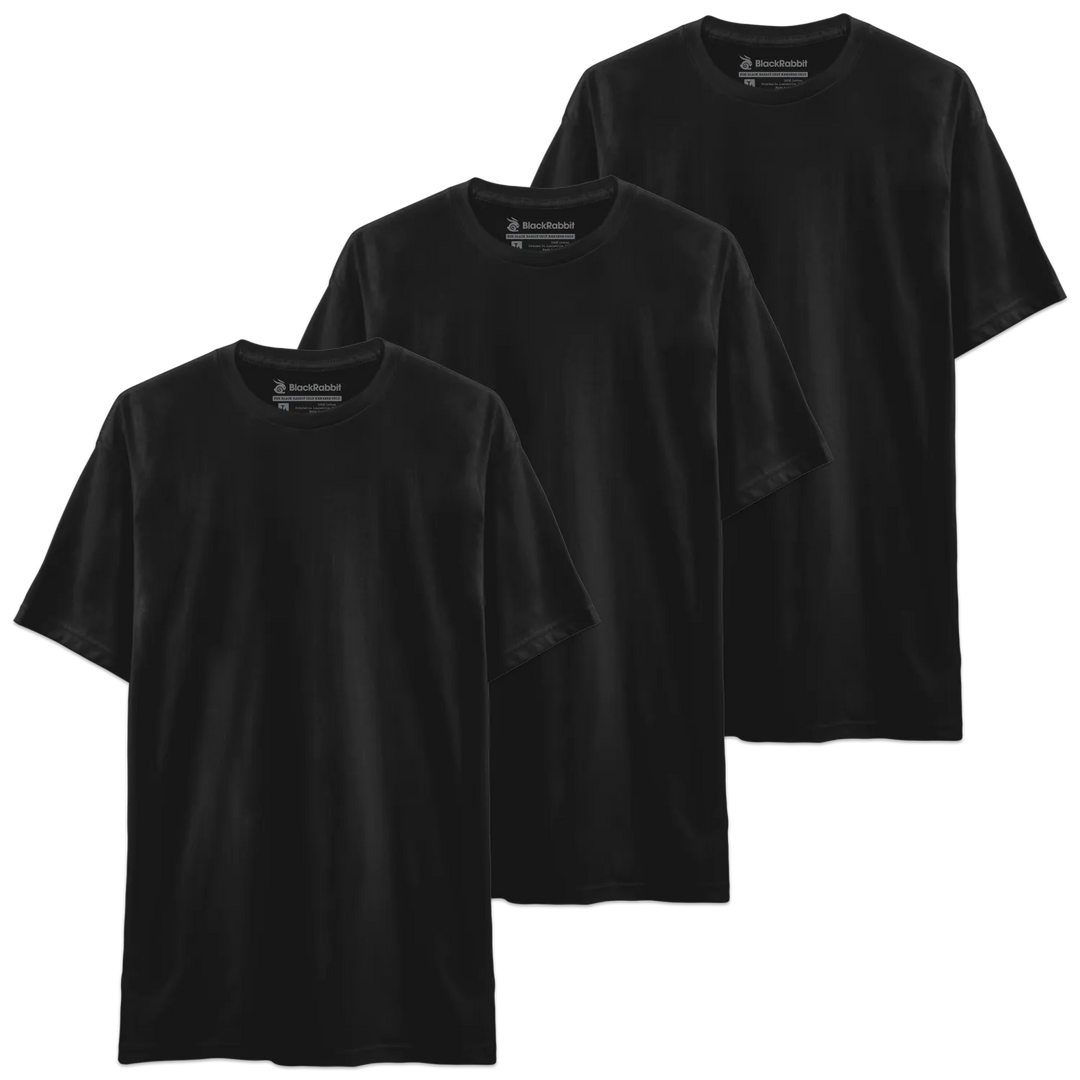 Black rabbit soft premium black short-sleeved crew neck tee made from soft premium material