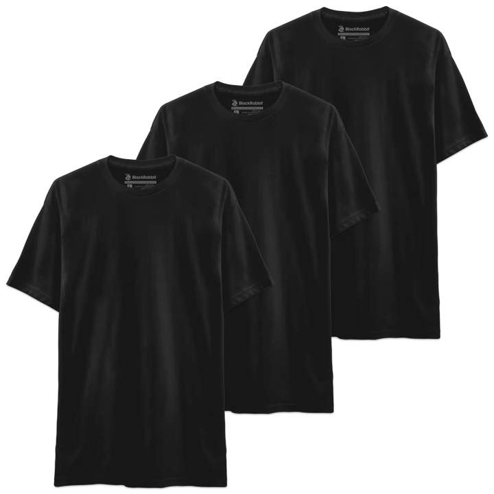 Black rabbit soft premium black short-sleeved crew neck tee made from soft premium material