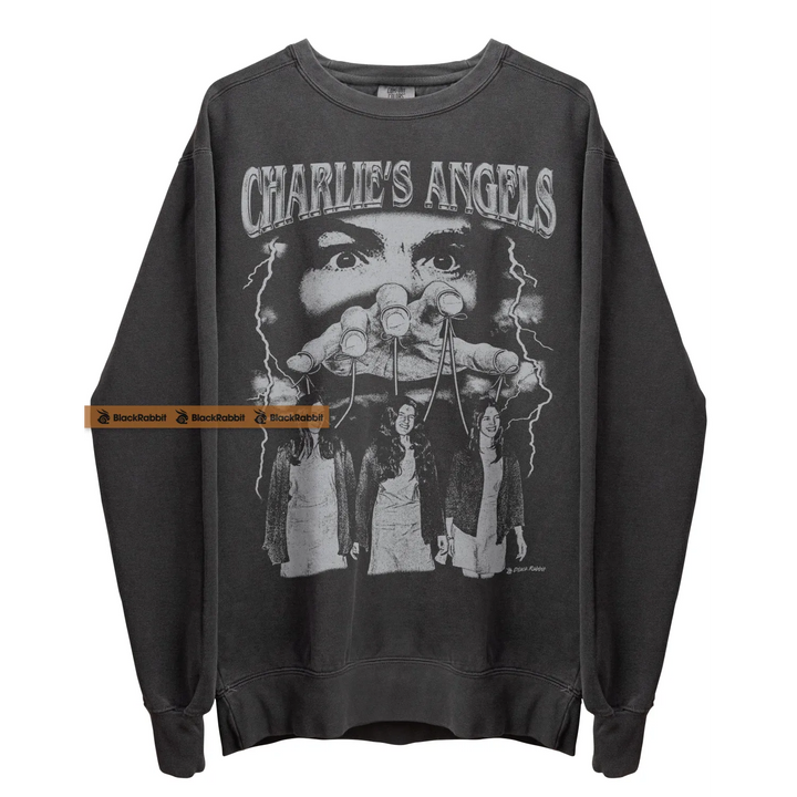 Gray ’Charlie’s Angels’ sweatshirt.