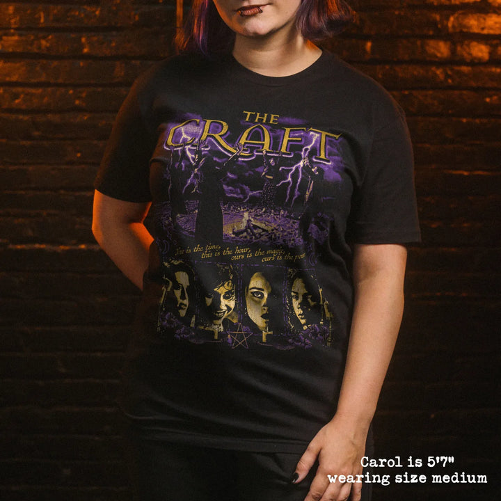 model wearing black premium tee with the craft graphic 
