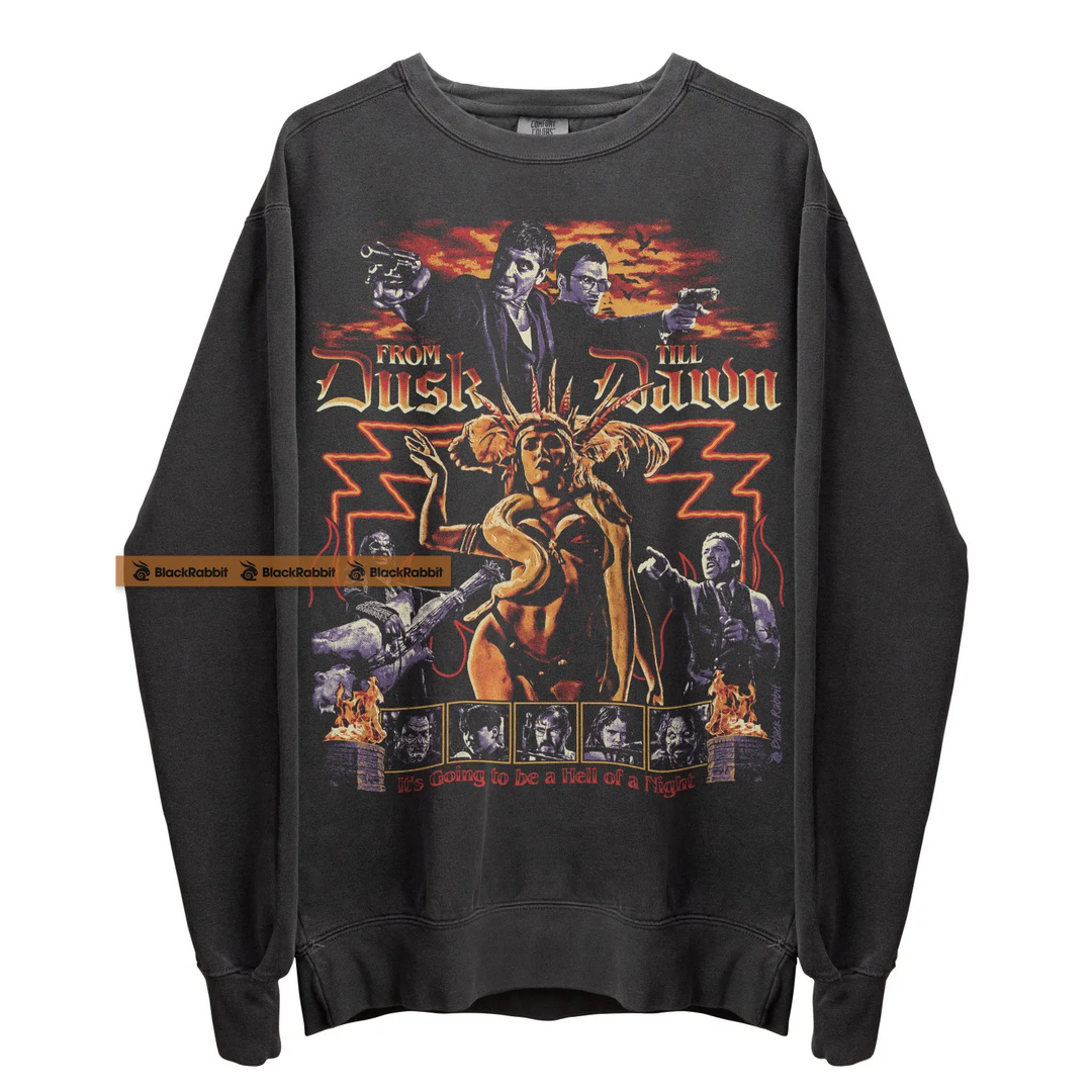 Gray ’From Dusk Till Dawn’ graphic sweatshirt.