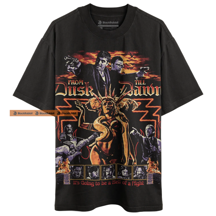 Black ’From Dusk Till Dawn’ graphic tee.