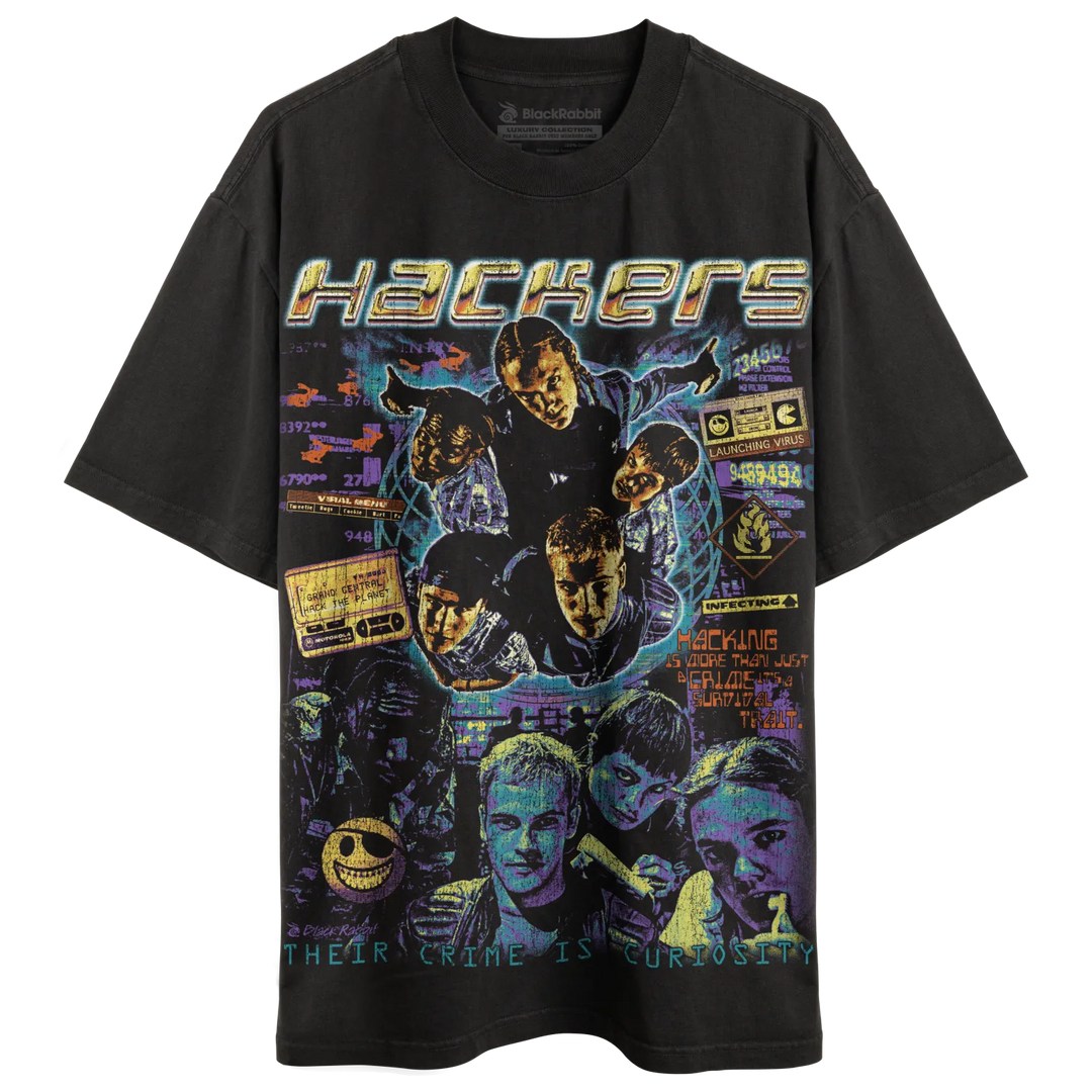 90s Computer Hacker Black Rabbit - Hackers 1995 Their Crime Is Curiosity Retro Vintage 90s ...