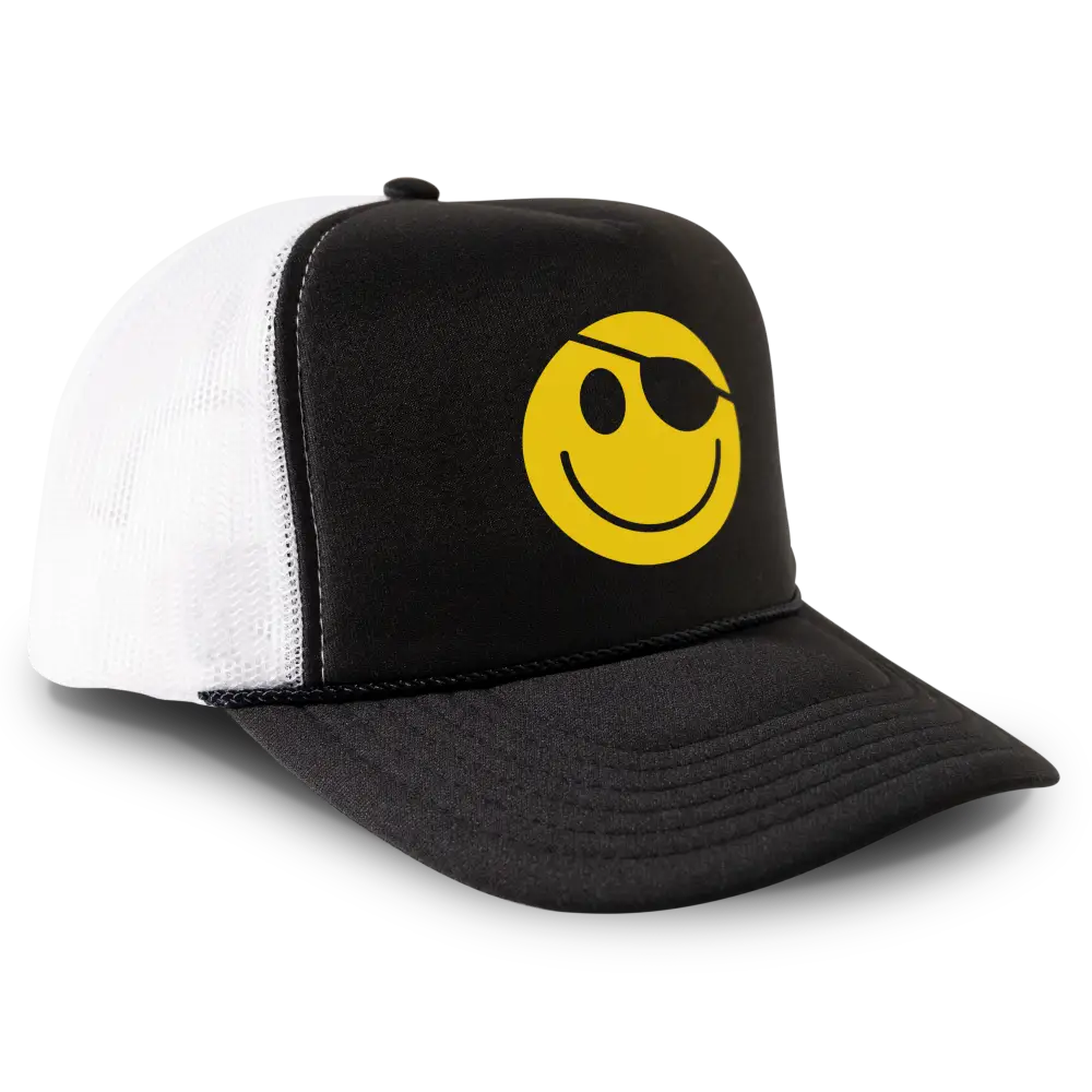 Hackers Movie Smiley Face Logo Trucker Hat Retro 90s