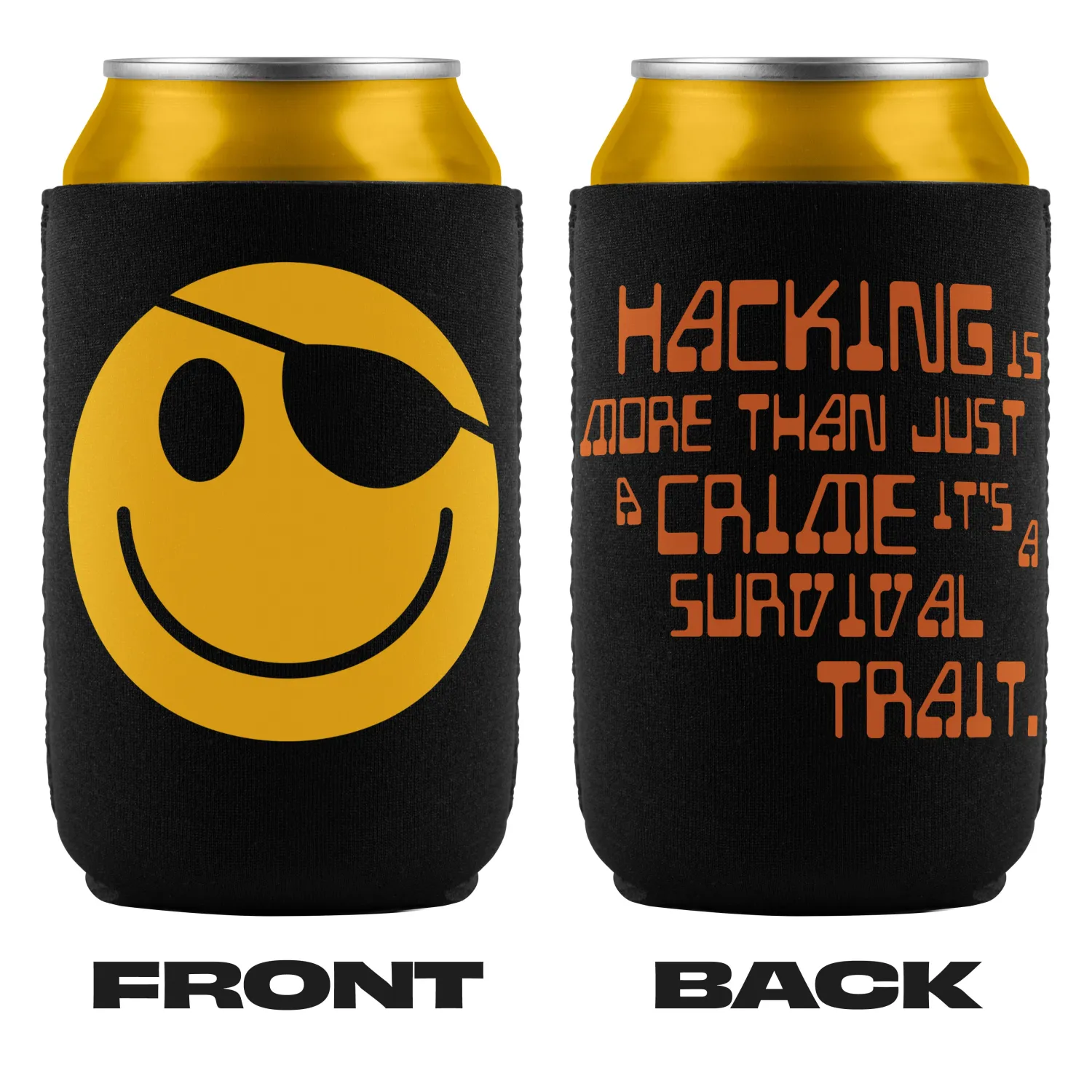 Black Rabbit - Hackers Smiley Face 1995 Retro 90s Insulated Can Cooler