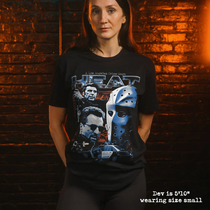model wear soft premium tee with heat graphic
