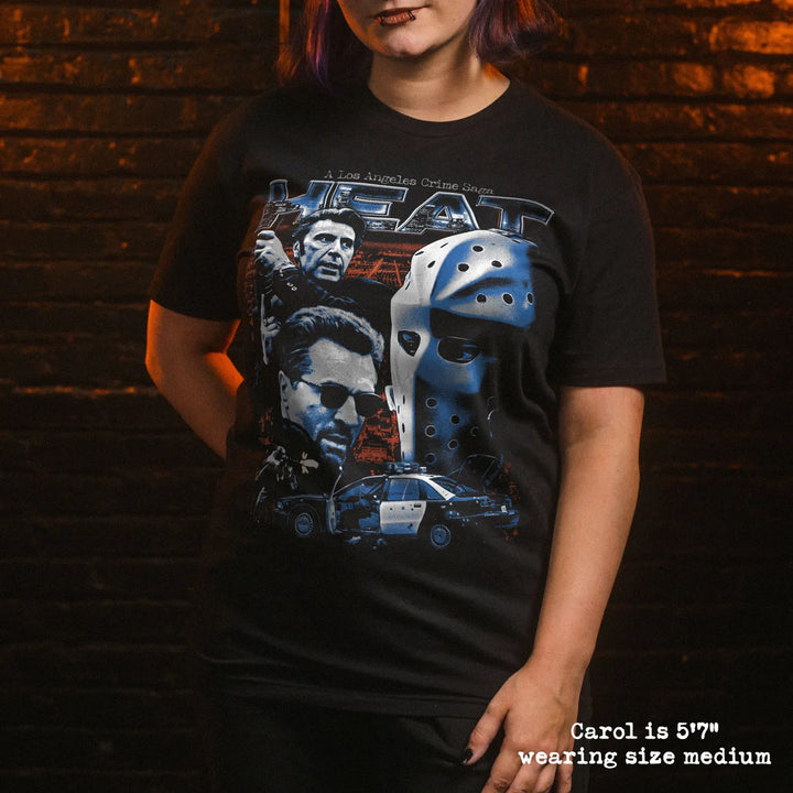 model wear soft premium tee with heat graphic
