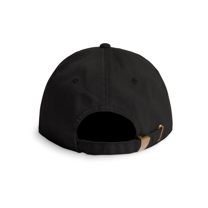Black dad hat back with metal clasp
