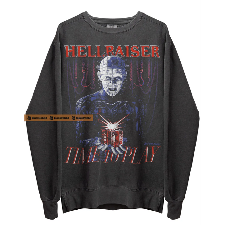 Gray Hellraiser sweatshirt.