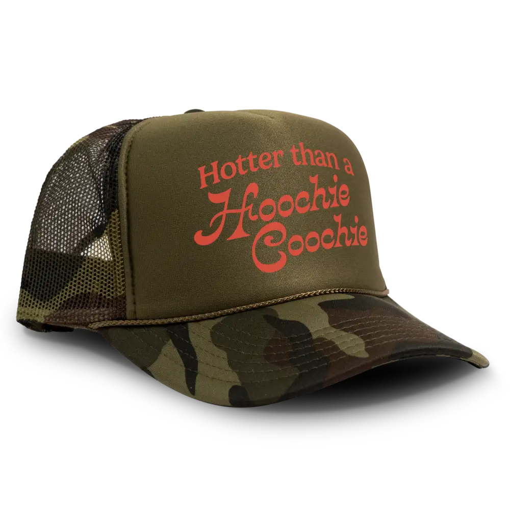 Hotter Than A Hoochie Coochie 90s Country Retro Trucker Hat