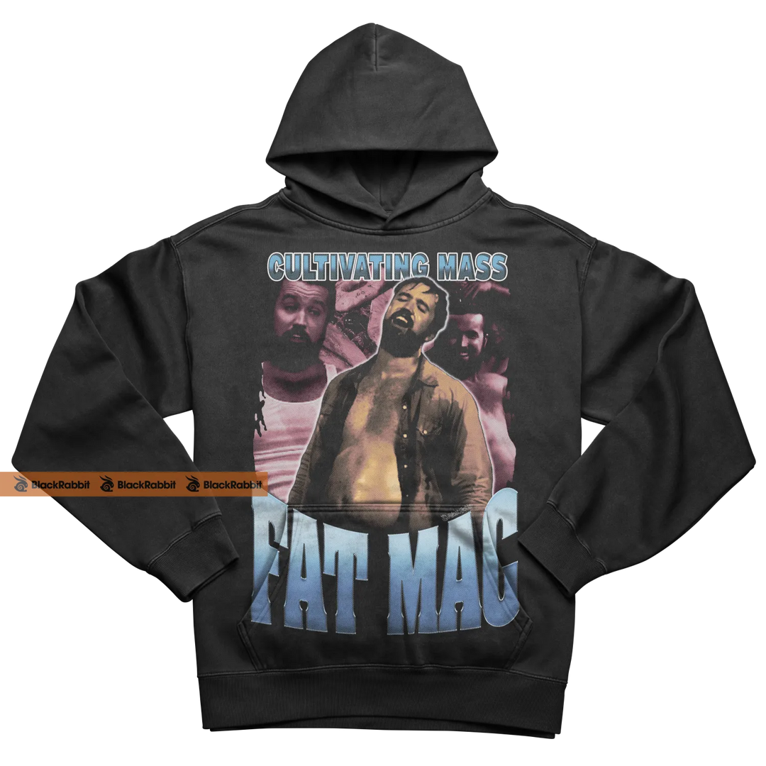 Black hoodie with ’Cultivating Mass’ graphic.