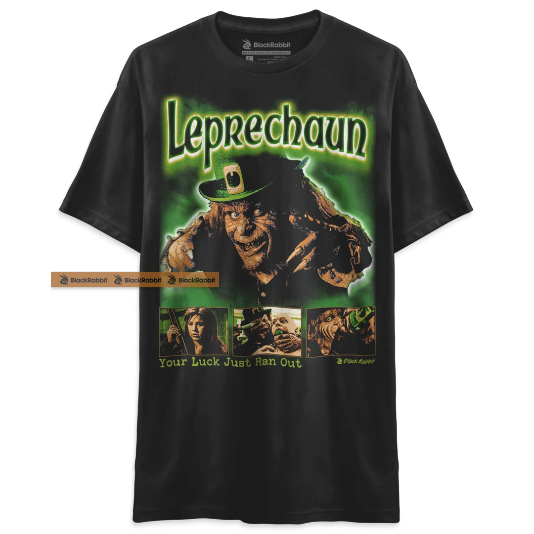 Black ’Leprechaun’ graphic tee.