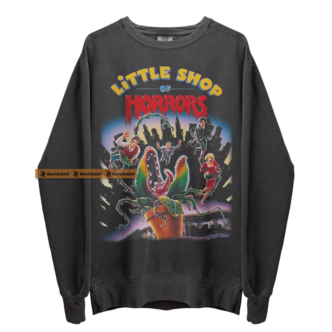 Gray ’Little Shop of Horrors’ sweatshirt.