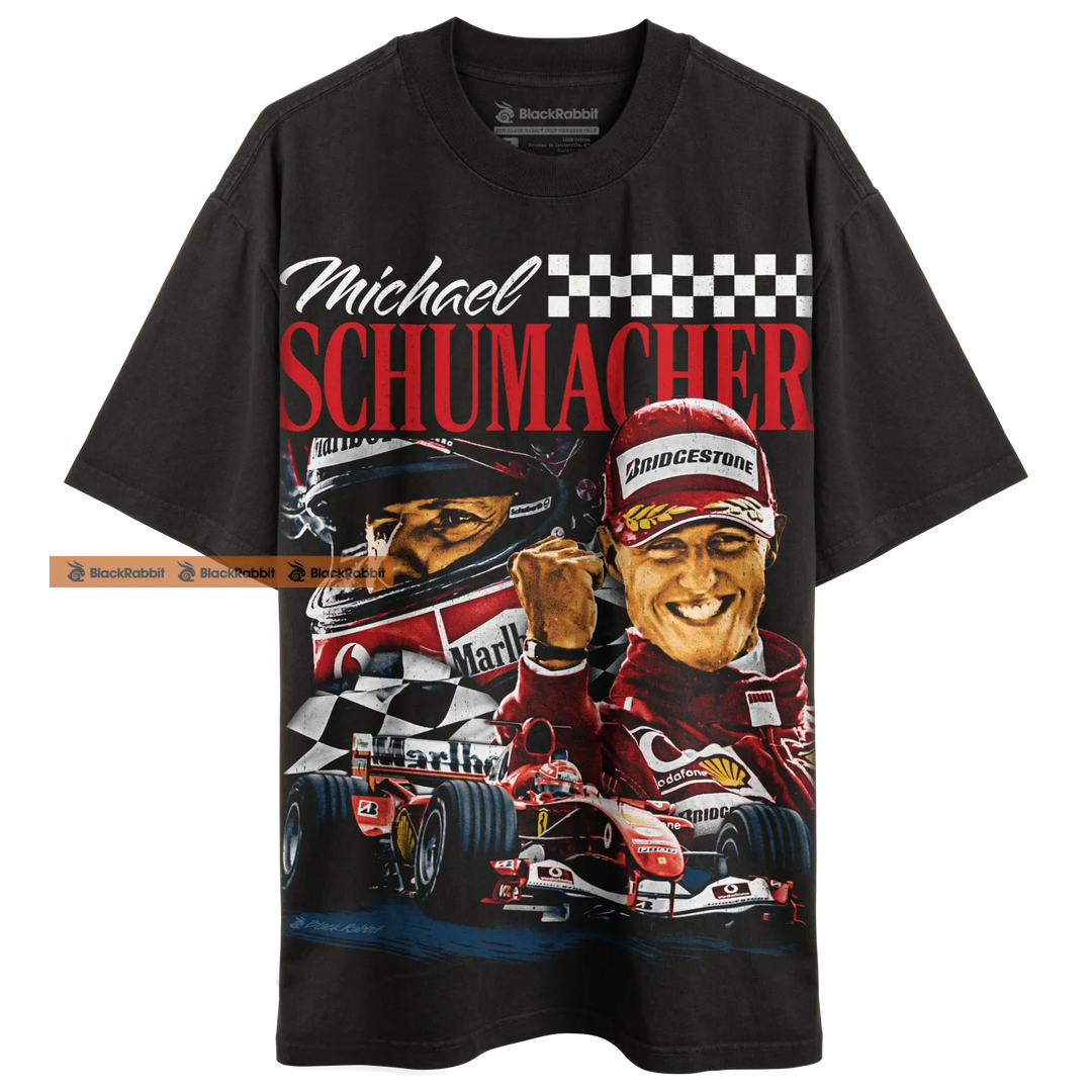 【MODERNIF】Replly retro shirt Black Rabbit - Michael Schumacher 90s Racing Y2K Retro