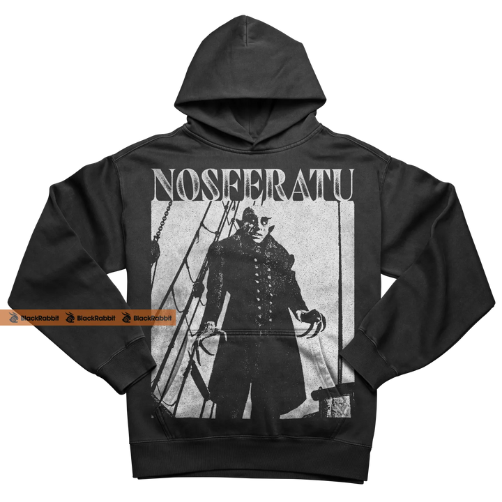 Black hoodie with Nosferatu graphic.