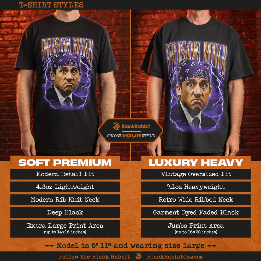 Black rabbit t-shirt with lightning bolt design and retro fit.