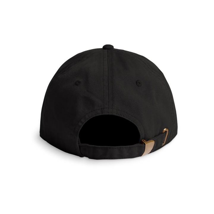 Black dad hat back with metal clasp
