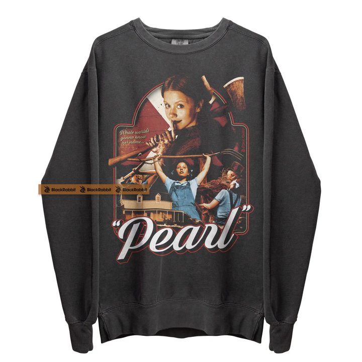 Gray ’Pearl’ movie sweatshirt.