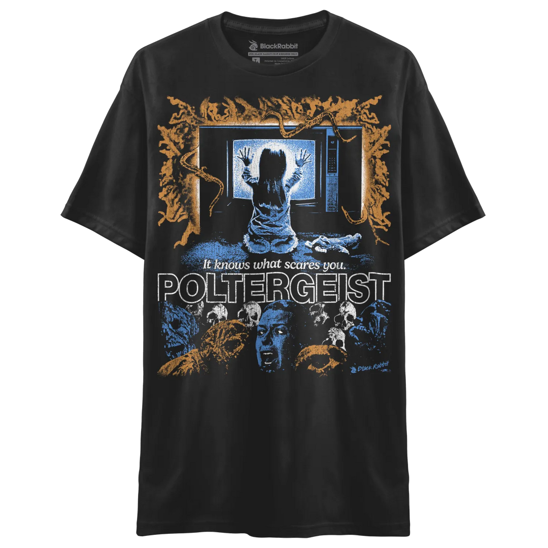 Black ’Poltergeist’ graphic t-shirt.