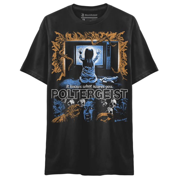 Black ’Poltergeist’ graphic t-shirt.