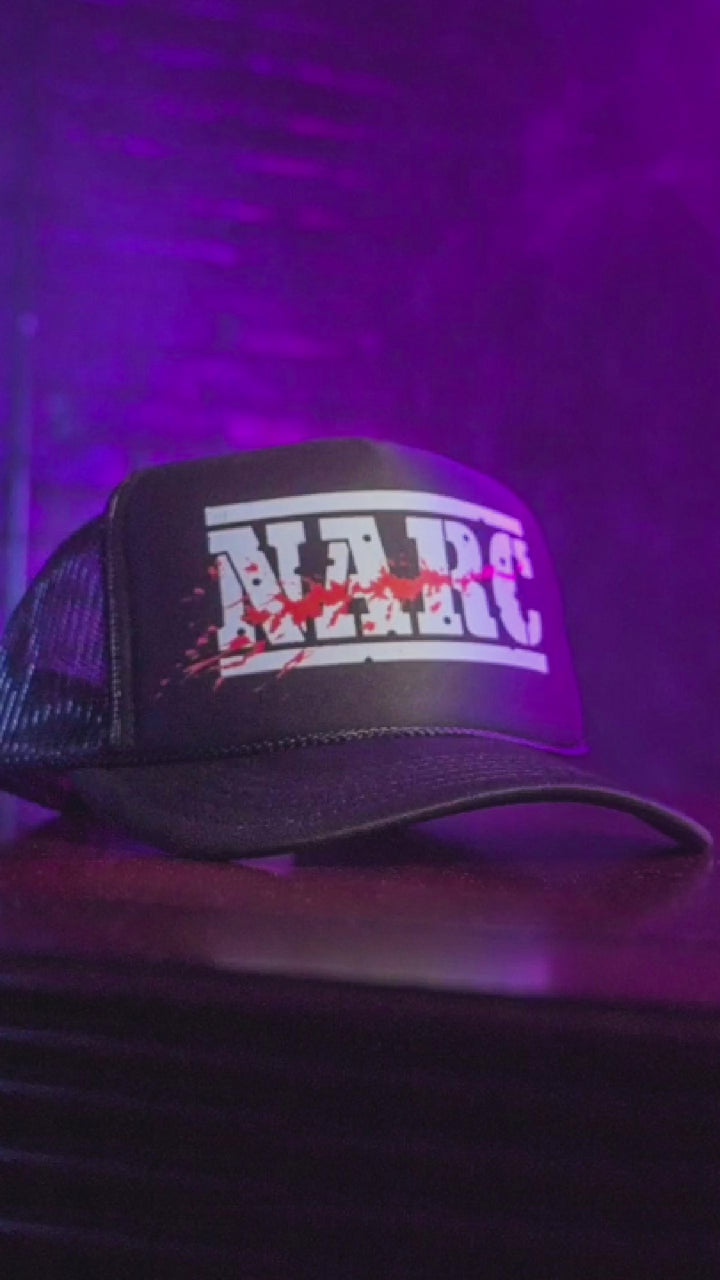 Black trucker hat with NARC 