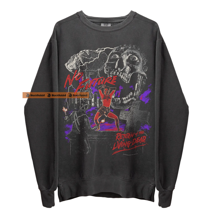 Gray graphic sweatshirt.