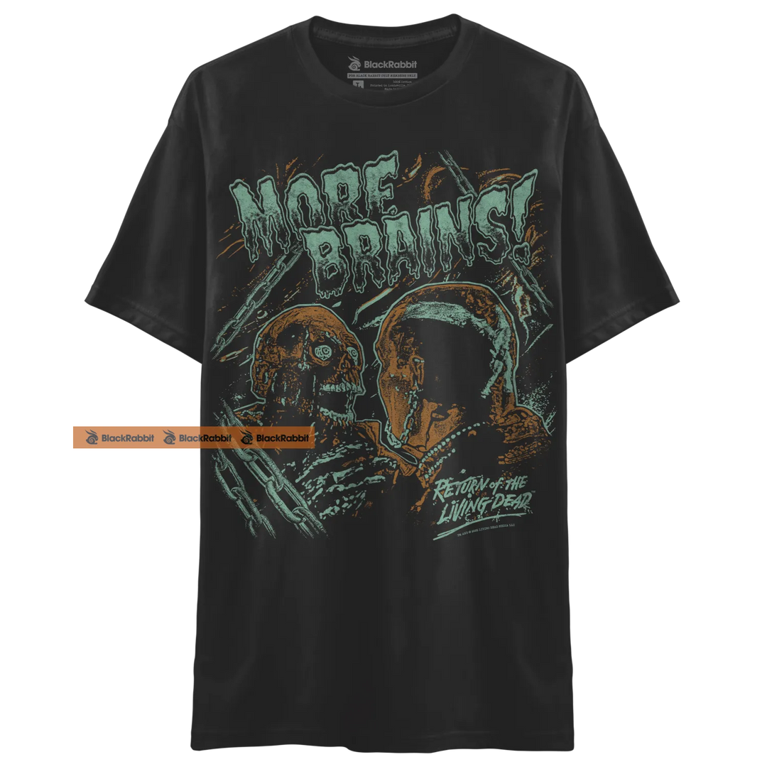 Black t-shirt with zombie graphic.