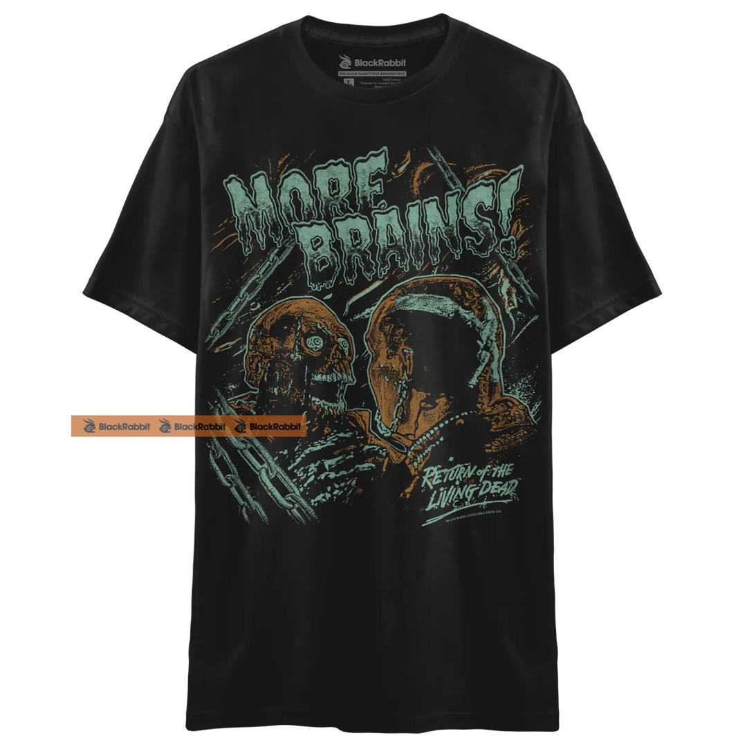 Black t-shirt with zombie graphic.