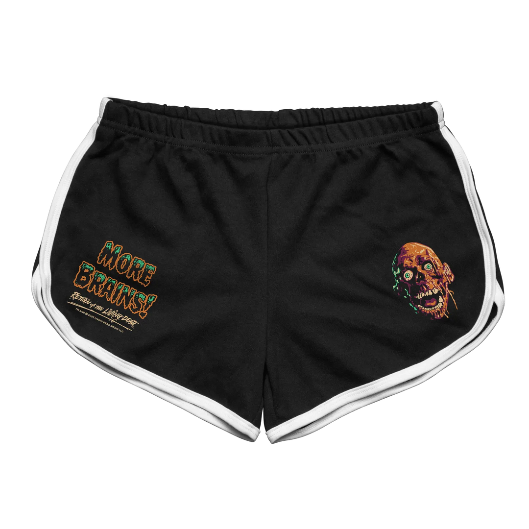 Black rabbit women’s Return of the Living Dead classic running short in black with white side stripes and zombie graphic