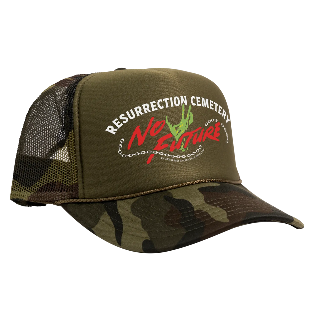 Camo and olive green trucker hat.