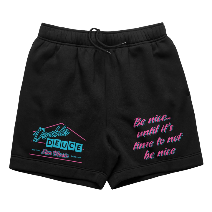 Black athletic shorts.