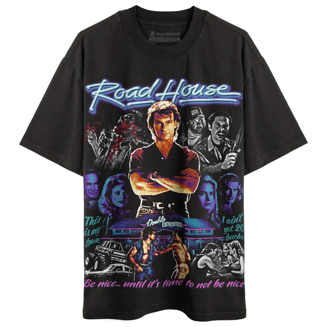Black ’Road House’ graphic tee.