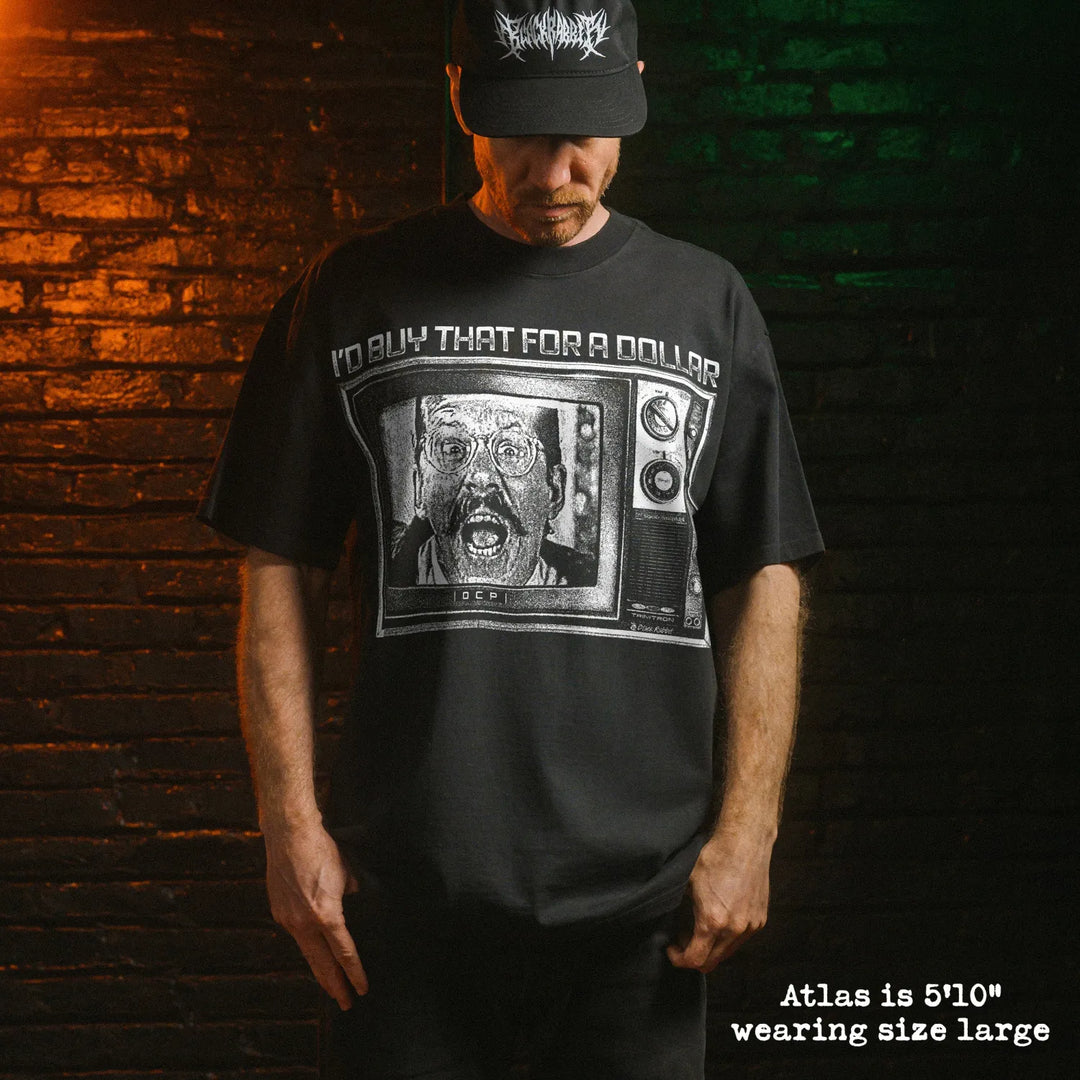 Model wearing heavy tee with i&