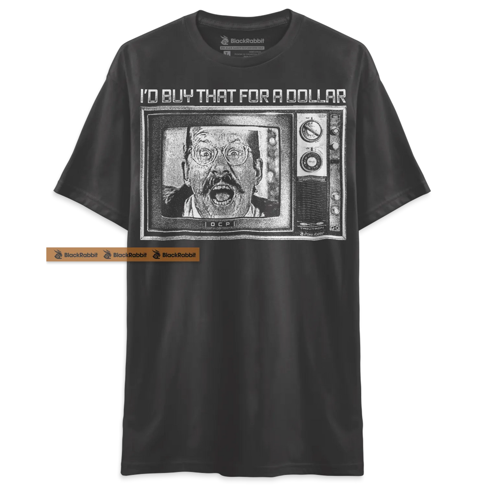 Gray t-shirt with Robocop image.