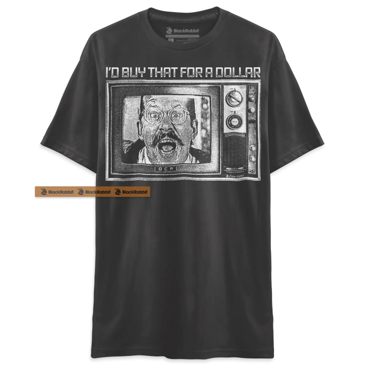 Gray t-shirt with Robocop image.