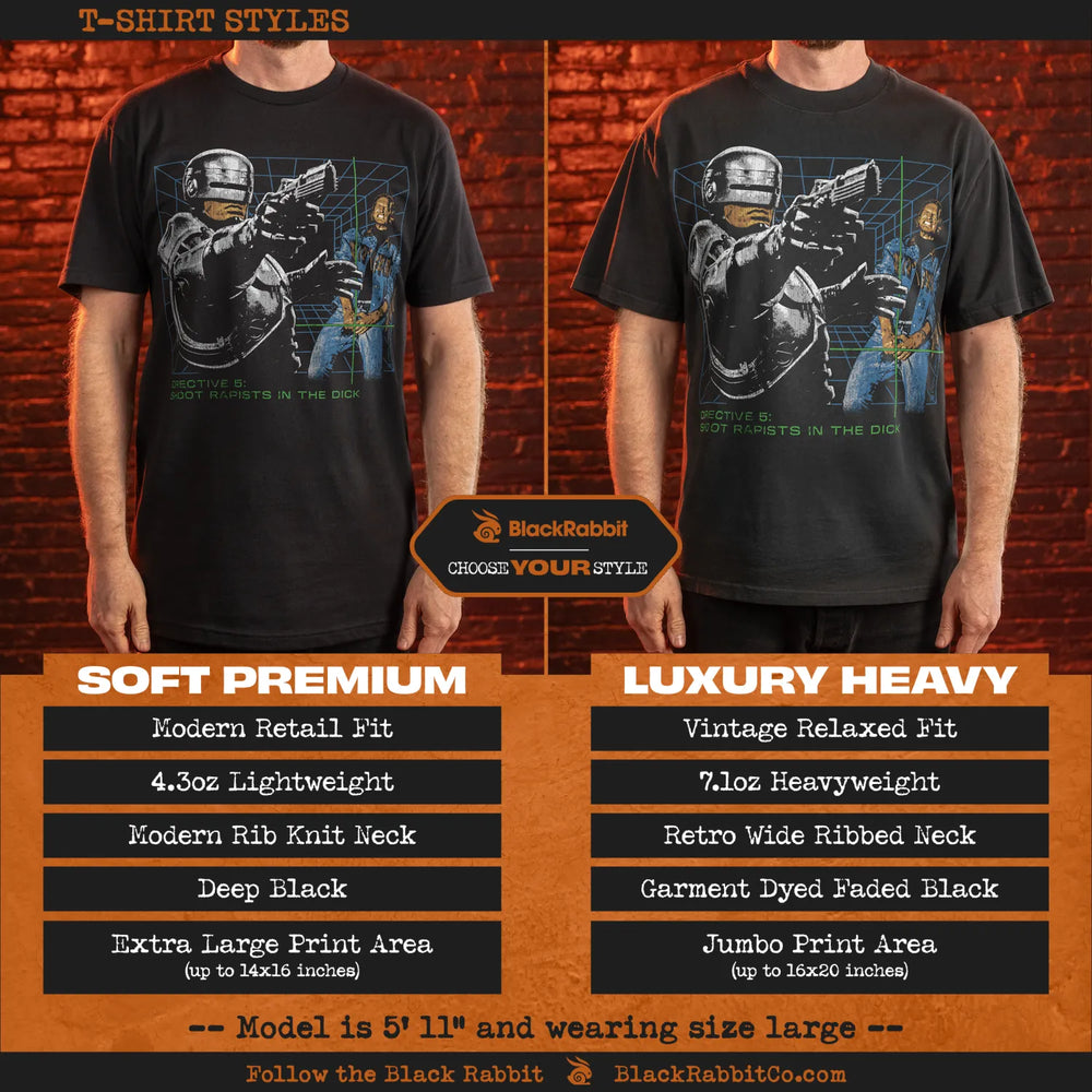 Two t-shirt styles comparison.