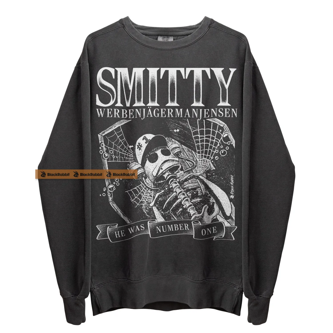 Gray graphic sweatshirt.