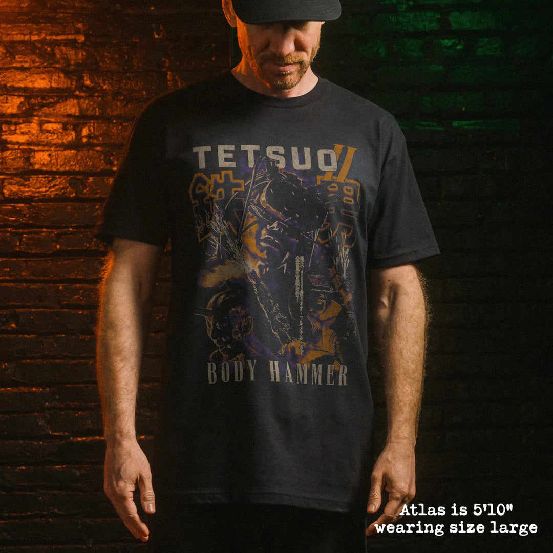 Male model wear soft premium tee with tetsuo II graphic
